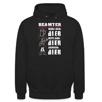 Mon quotidien de fonctionnaire - Sweat-shirt à capuche unisexe - noir - Devant - Alina (178cm) & Michal (187cm)