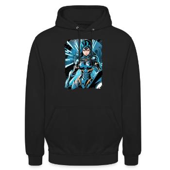 Super-héroïne - Sweat-shirt à capuche unisexe - noir - Devant - Alina (178cm) & Michal (187cm)