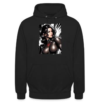 Fille de dessin animé - Sweat-shirt à capuche unisexe - noir - Devant - Alina (178cm) & Michal (187cm)