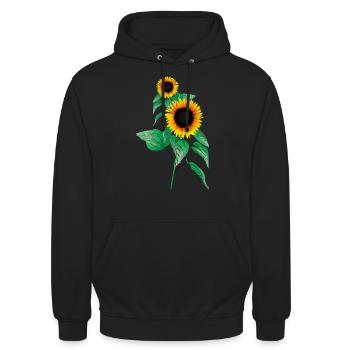 Tournesols - Sweat-shirt à capuche unisexe - noir - Devant - Alina (178cm) & Michal (187cm)