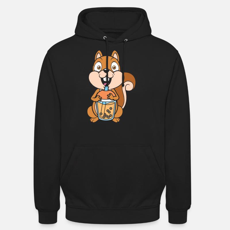 Bubble Tea Eichhörnchen - Unisex Hoodie - Schwarz