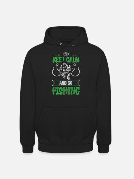 Pêche Perche Bateau Étang - Sweat-shirt à capuche unisexe - noir