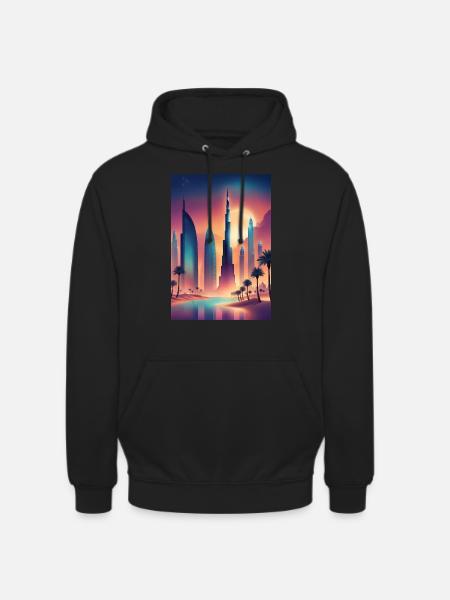 Buntes östliches Stadtbild - Unisex Hoodie - Schwarz