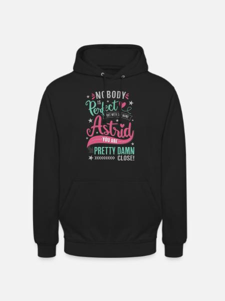 Astrid - Cadeau prénom idea Fête du prénom femme - Sweat-shirt à capuche unisexe - noir