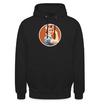 Geschenke zur bestandenen Prüfung Krankenschwester - Unisex Hoodie - Schwarz - Vorne - Alina (178cm) & Michal (187cm)