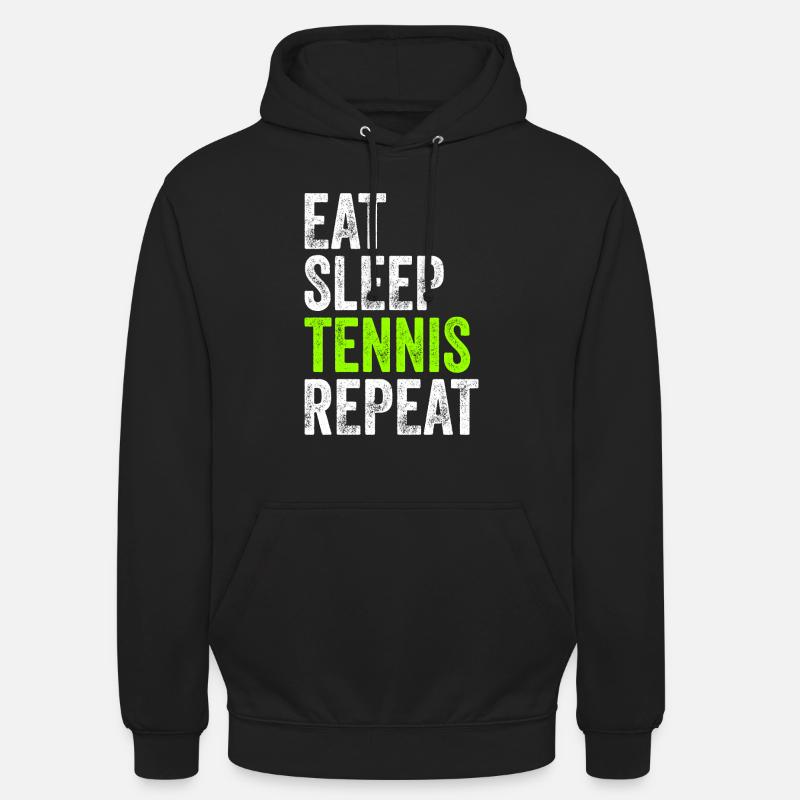 EAT SOVN TENNIS REPEAT morsom gave vintage - Unisex-hettegenser - svart