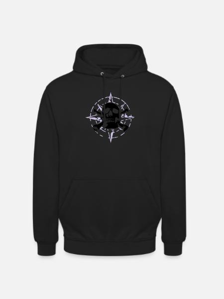 windrose_skull_02_d_3c - Sweat-shirt à capuche unisexe - noir