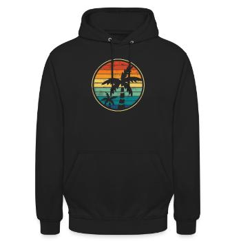 Palme Palmen Strand - Unisex Hoodie - Schwarz - Vorne - Alina (178cm) & Michal (187cm)