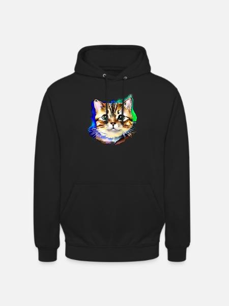 Cat Face 3 - Unisex Hoodie - black