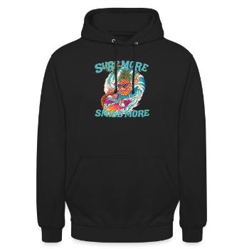 Surf more smile more - Unisex Hoodie - Schwarz - Vorne - Alina (178cm) & Michal (187cm)