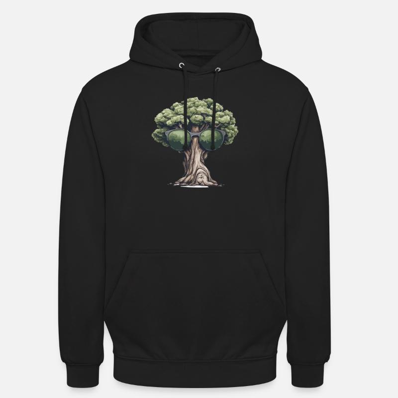 Baum mit Sonnenbrille - Unisex Hoodie - Schwarz