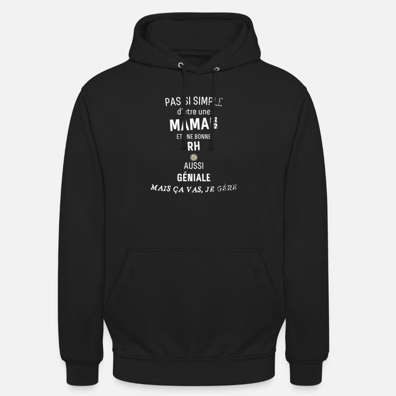 Maman Rh - Sweat-shirt à capuche unisexe - noir