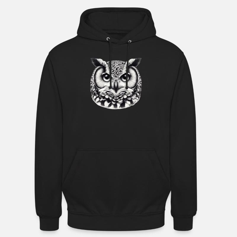 Eule - Unisex Hoodie - Schwarz