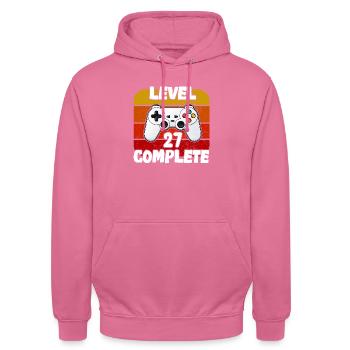 27 Jahre Geburtstag - Gamer Videospiele - Unisex Hoodie - Pink - Vorne - Alina (178cm) & Michal (187cm)