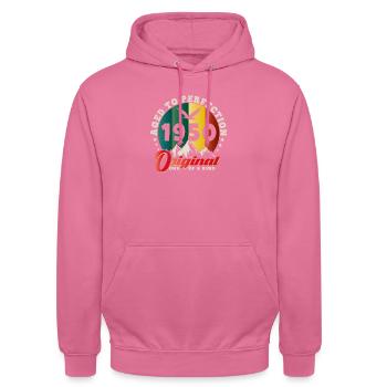 Vintage 1950er Geburtstag - 1950er Retro Geschenkidee - Unisex Hoodie - Pink - Vorne - Alina (178cm) & Michal (187cm)