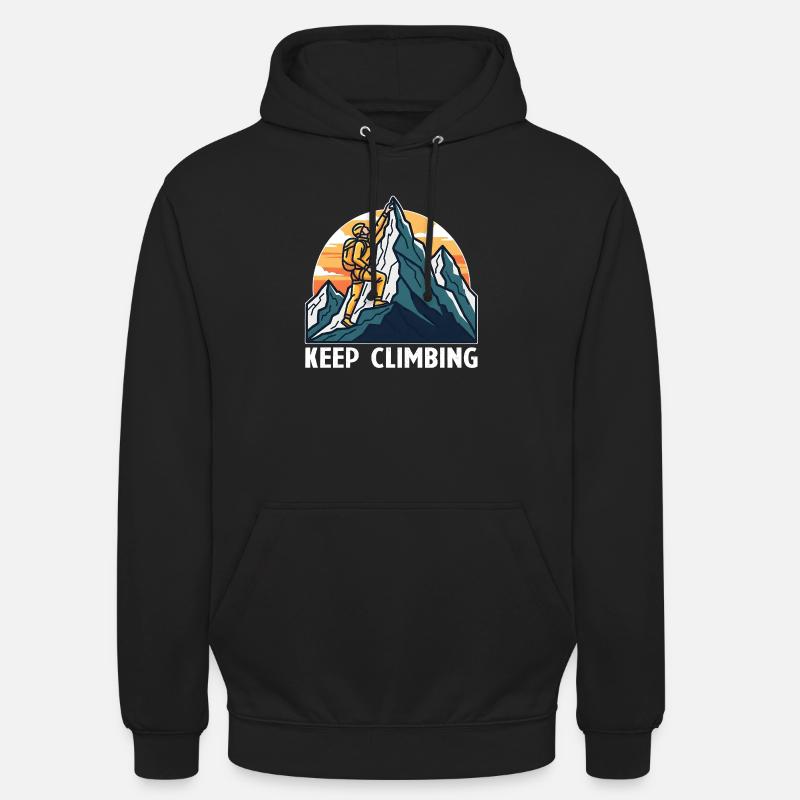 Continuer à grimper Mountaineering Design - Sweat-shirt à capuche unisexe - noir