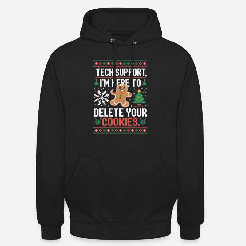 Tech Support Cookie Saying - Unisex Hoodie - black