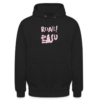 Roar Cute Animal Funny Cartoon Design - Unisex Hoodie - Schwarz - Vorne - Alina (178cm) & Michal (187cm)
