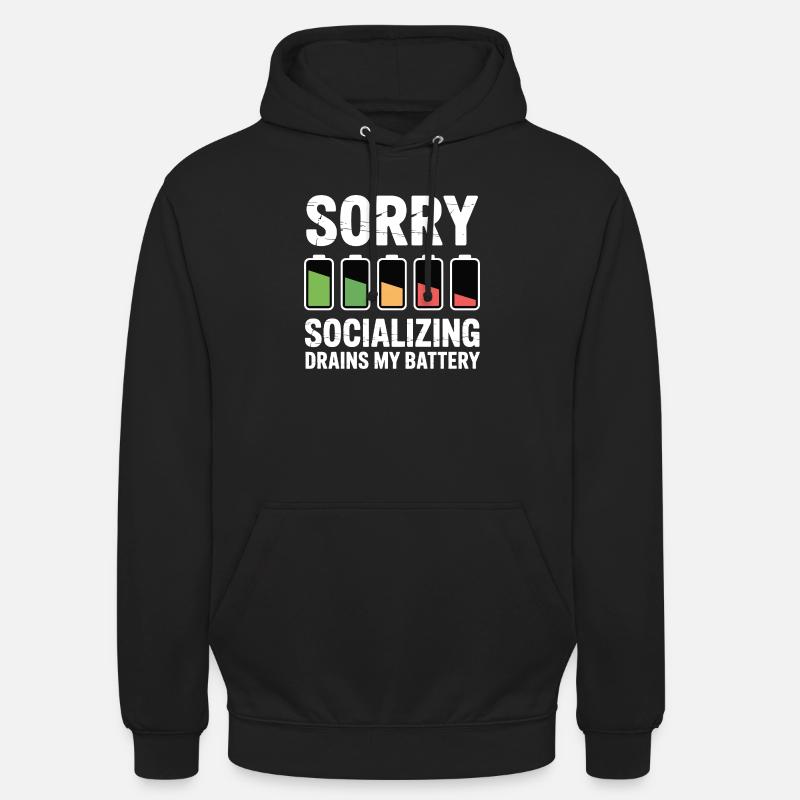 Joke about sociable, exhausted introverts - Unisex Hoodie - black
