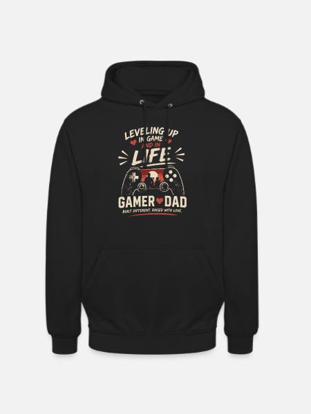 Gamer Dad: Level Up i spil og liv - Hættetrøje unisex - sort