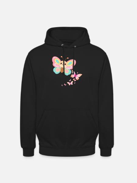 Pastellschmetterling Motiv - Unisex Hoodie - Schwarz