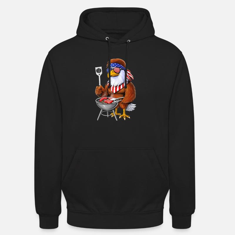American Bald Eagle Barbecue - Sweat-shirt à capuche unisexe - noir