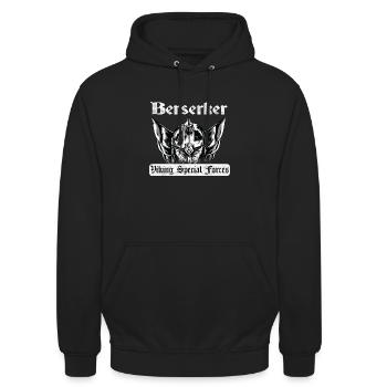 Berserker Viking Special Forces für Wikinger Shirt - Unisex Hoodie - Schwarz - Vorne - Alina (178cm) & Michal (187cm)