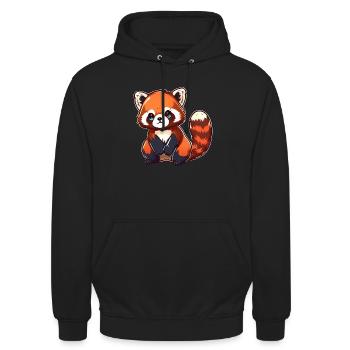 Roter Panda - Unisex Hoodie - Schwarz - Vorne - Alina (178cm) & Michal (187cm)
