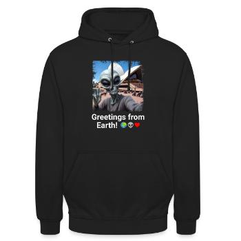 Aliens Down Under - Opera House Encounter - Unisex Hoodie - black - Front - Alina (178cm) & Michal (187cm)