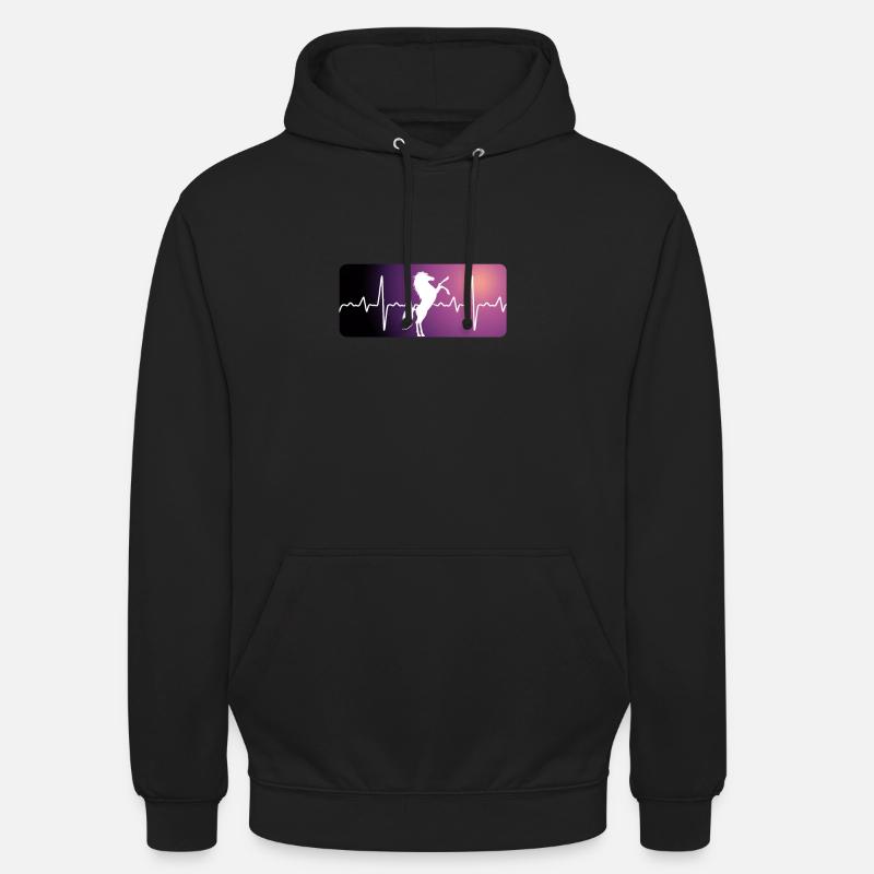 Pferd Herz EKG - Unisex Hoodie - Schwarz