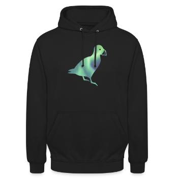 Island Papageitaucher Puffin Iceland Polarlicht - Unisex Hoodie - Schwarz - Vorne - Alina (178cm) & Michal (187cm)