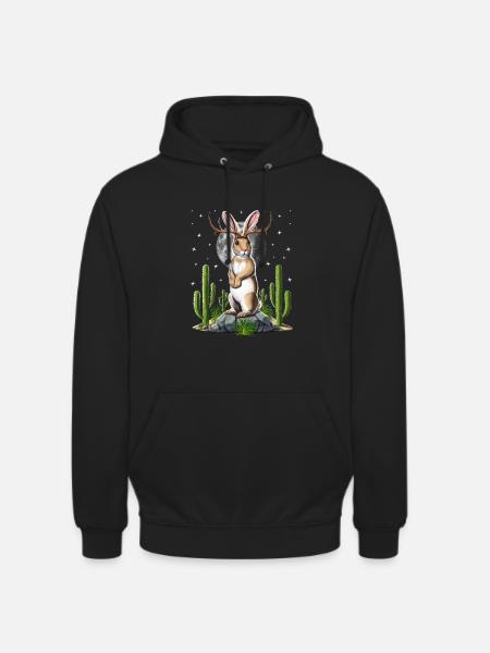 Jackalope Rabbit - Unisex Hoodie - black