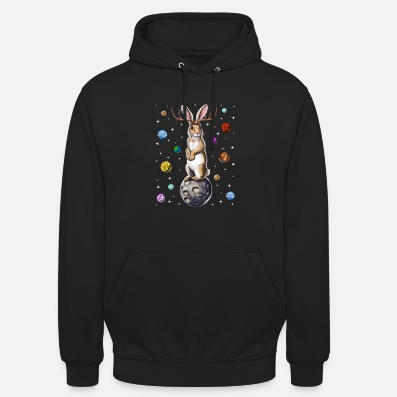 Jackalope Lapin - Sweat-shirt à capuche unisexe - noir