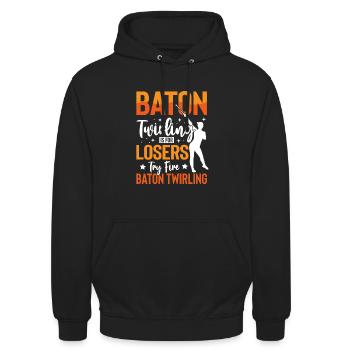Rouler des matraques, c’est pour les perdants. - Sweat-shirt à capuche unisexe - noir - Devant - Alina (178cm) & Michal (187cm)