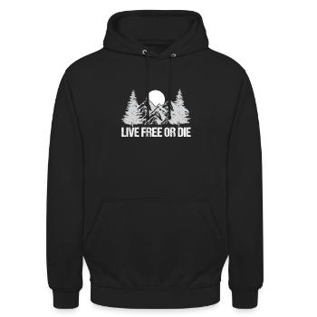 Live Free or Die Retro Nature Vintage New - Unisex Hoodie - black - Front - Alina (178cm) & Michal (187cm)