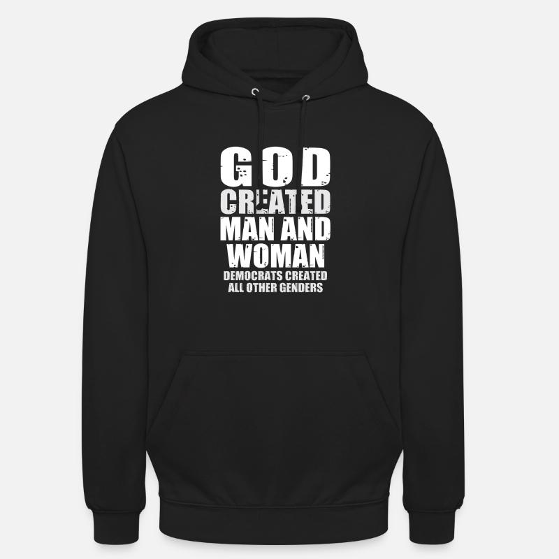 Gott Schuf Den Menschen - Unisex Hoodie - Schwarz