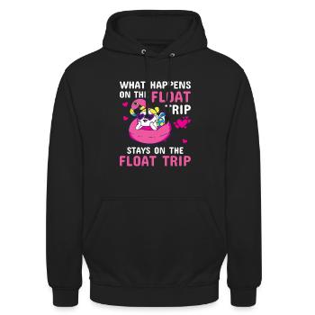 Summer Float Trip River Tubing Party Beach Outfit - Unisex Hoodie - black - Front - Alina (178cm) & Michal (187cm)