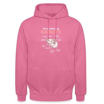 Axolotl Explanation Anatomy of an Axolotl - Unisex Hoodie - pink - Front - Alina (178cm) & Michal (187cm)