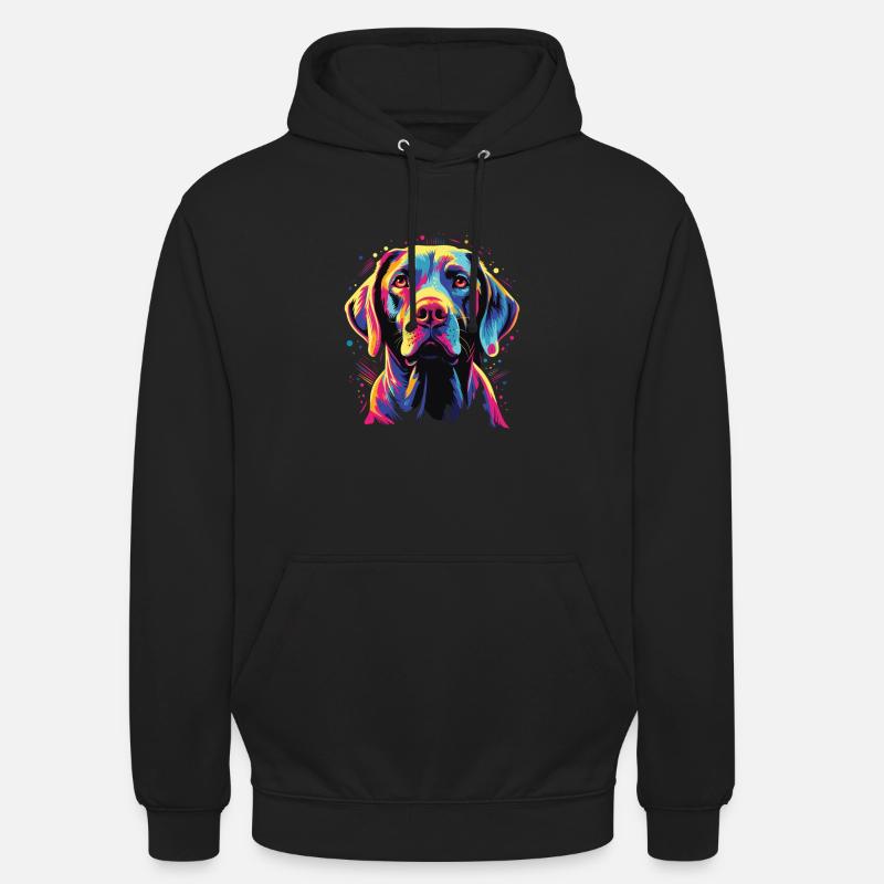 Wasserfarben Farbenfroher Pointer - Unisex Hoodie - Schwarz