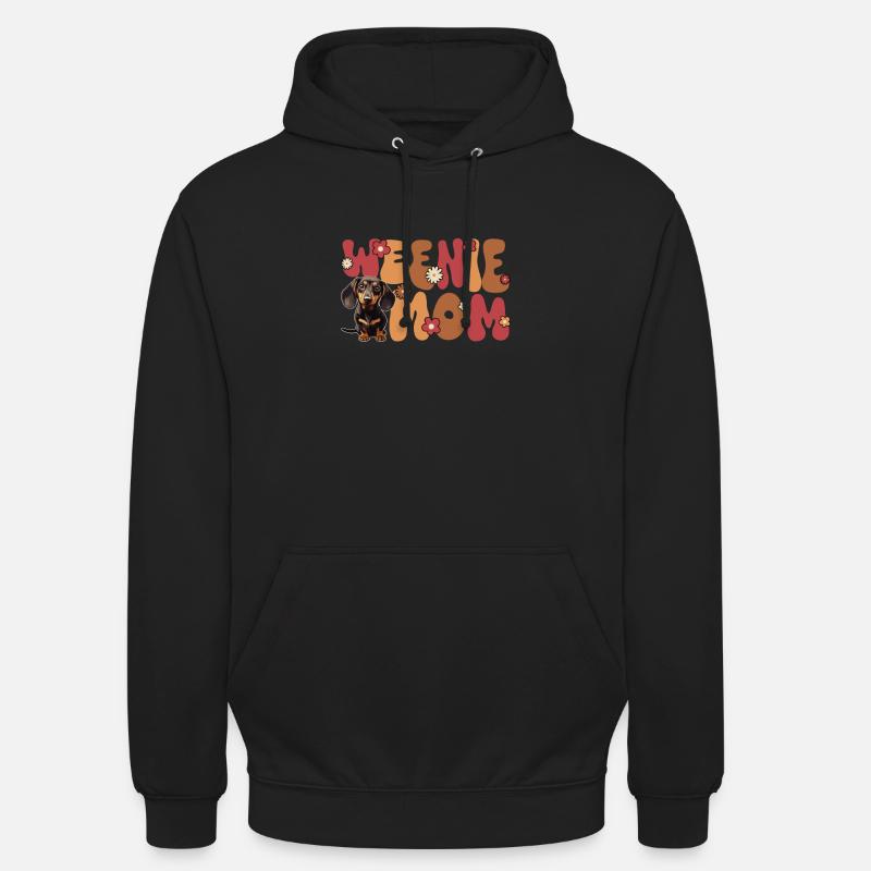 Teckel Groovy Weenie maman - Sweat-shirt à capuche unisexe - noir