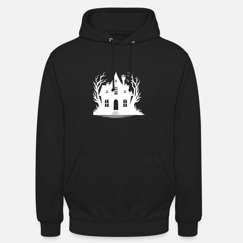 Étrange maison hantée d’Halloween - Sweat-shirt à capuche unisexe - noir