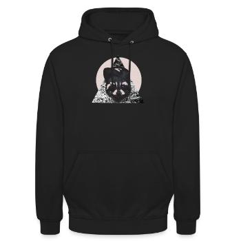 Waschbär - Unisex Hoodie - Schwarz - Vorne - Alina (178cm) & Michal (187cm)