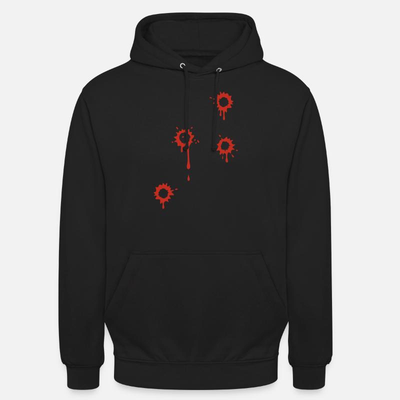 4 EINSCHUSS LÖCHER - Unisex Hoodie - Schwarz