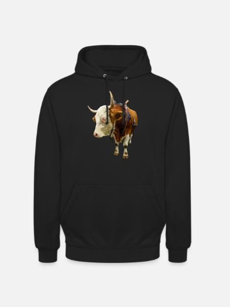 cow beef cow cow animal animal - Unisex Hoodie - black