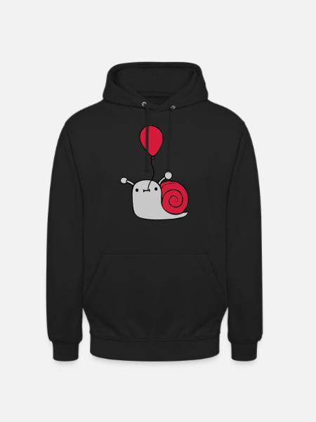 Cute balloon snail - Unisex Hoodie - black