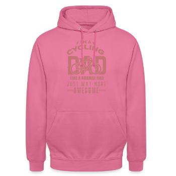 Cycling Dad Funny bicycle Birthday - Unisex Hoodie - pink - Front - Alina (178cm) & Michal (187cm)