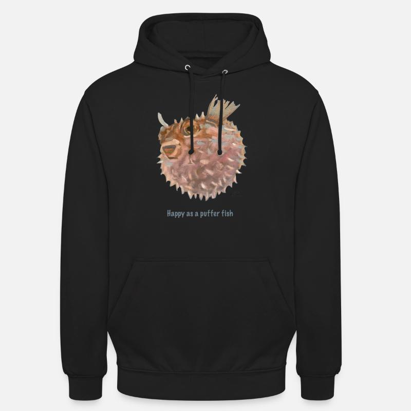 Glücklicher Kugelfisch - Unisex Hoodie - Schwarz