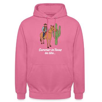 Texas Weather Sommerdesign für stolze Texaner - Unisex Hoodie - Pink - Vorne - Alina (178cm) & Michal (187cm)