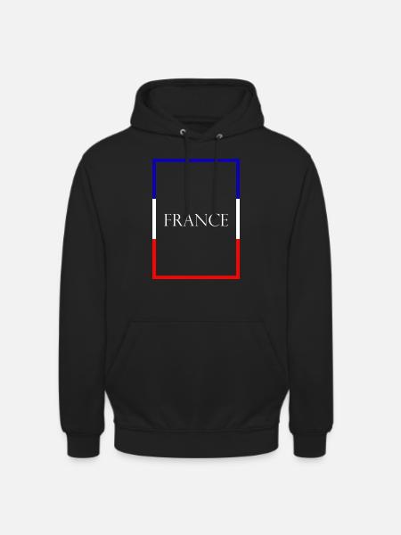 Frankrig Frankrig Erklæring med flag - Hættetrøje unisex - sort