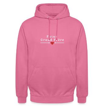 futur grand frère - Sweat-shirt à capuche unisexe - rose - Devant - Alina (178cm) & Michal (187cm)